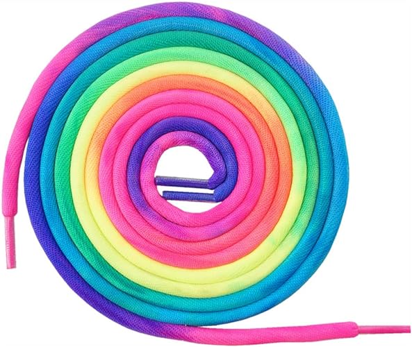 Rainbow thick round shoelaces Colorful Fashion for Sneakers