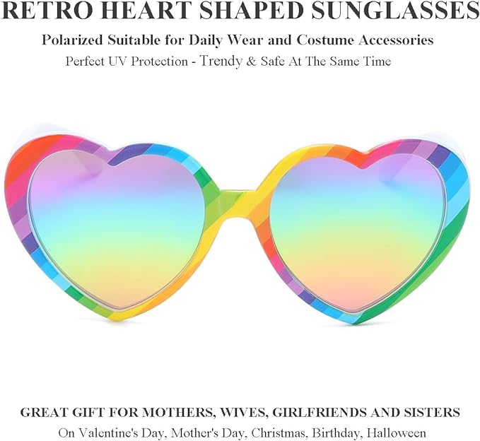 Polarized Heart Shaped Sunglasses for Women Trendy Glasses Fashion Accessories