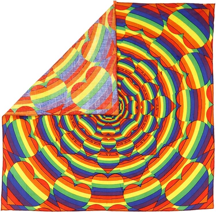 3D Equality Rainbow Hearts Bandana