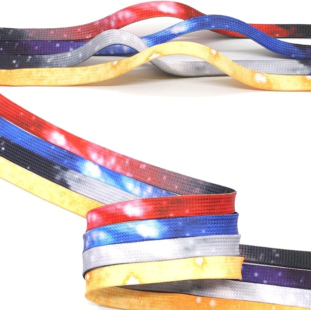 Flat Gradient Shoe Laces: Colored Print Shoelaces Sneakers