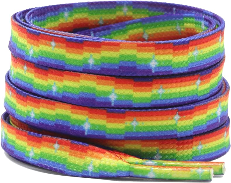 Flat Gradient Shoe Laces: Colored Print Shoelaces Sneakers