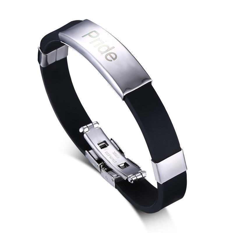 Gay Pride Black Bracelet (PRWB2)