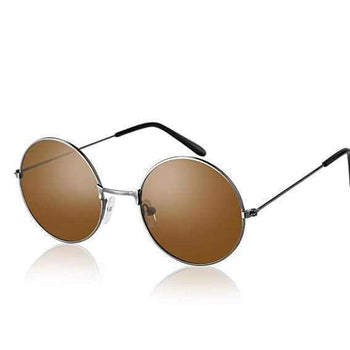 Komonee John Lennon Style Retro Sunglasses Brown