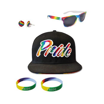 We Show Pride GAY PRIDE COMPLETE PACK - Cap, Sunglasses, Earrings & 2 x Wristbands