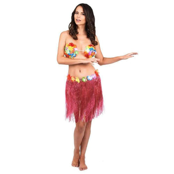 Hawaii Floral Pink Hula Skirt