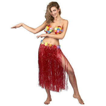 Hawaii Floral Red Hula Skirt