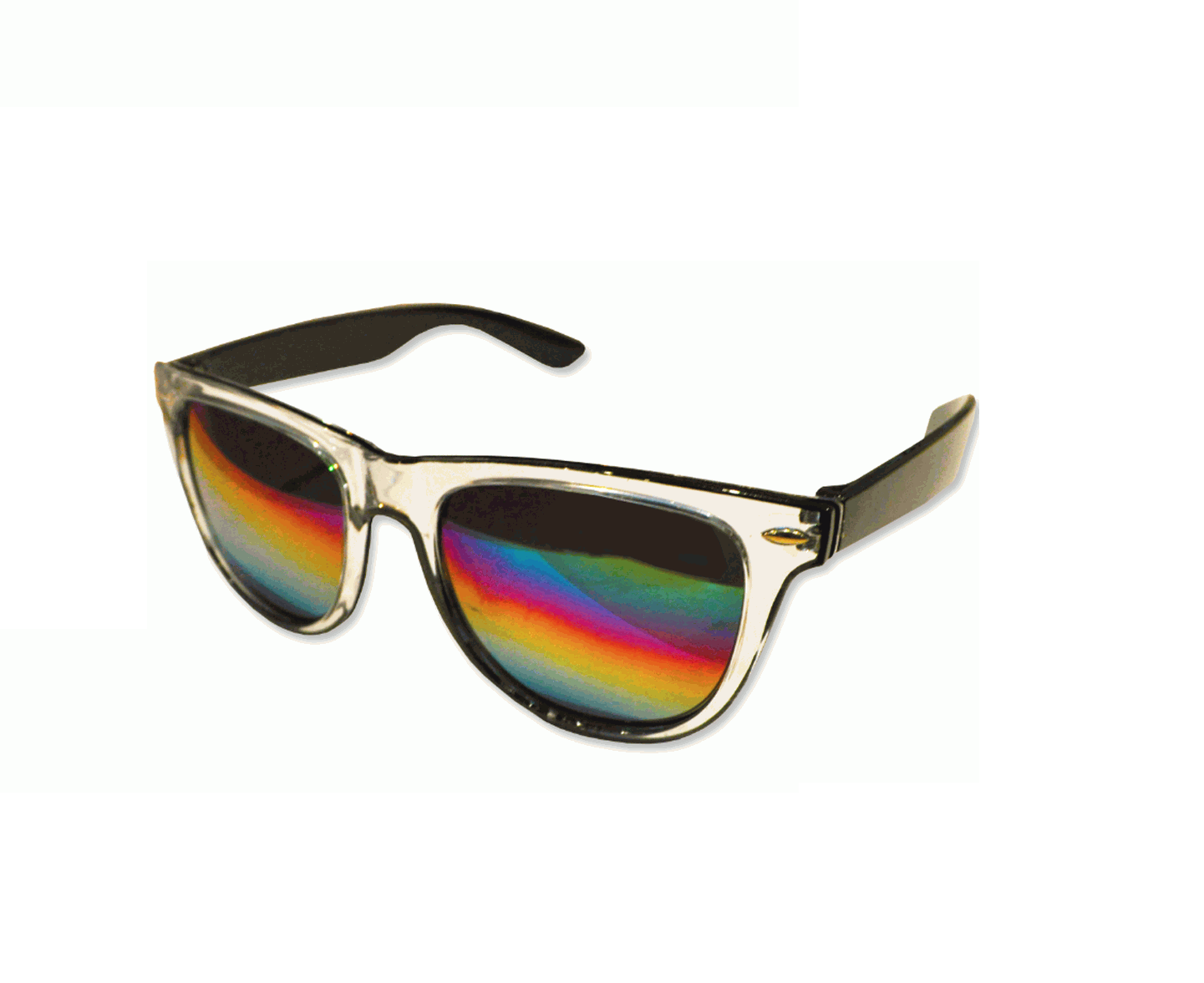 Clear Wayfarer Sunglasses With Rainbow Colour Lens
