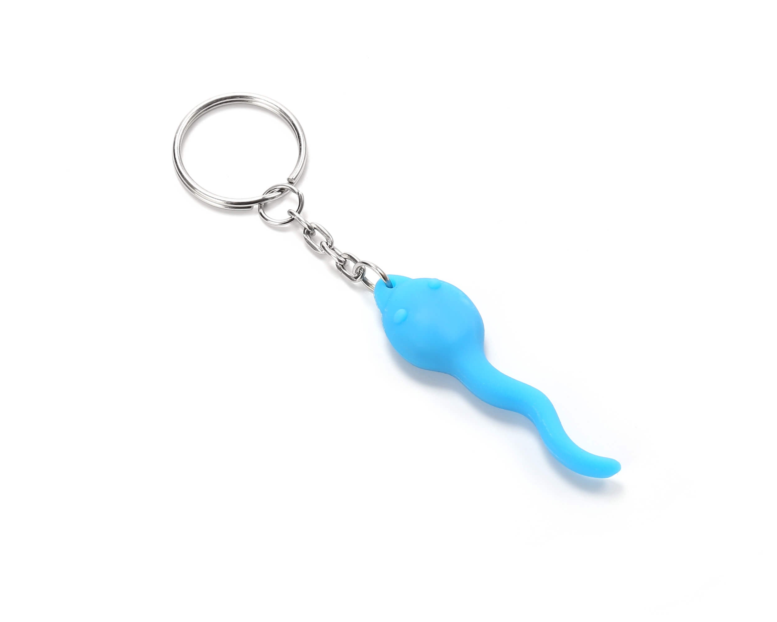 Sperm Shaped Key Chain Blue