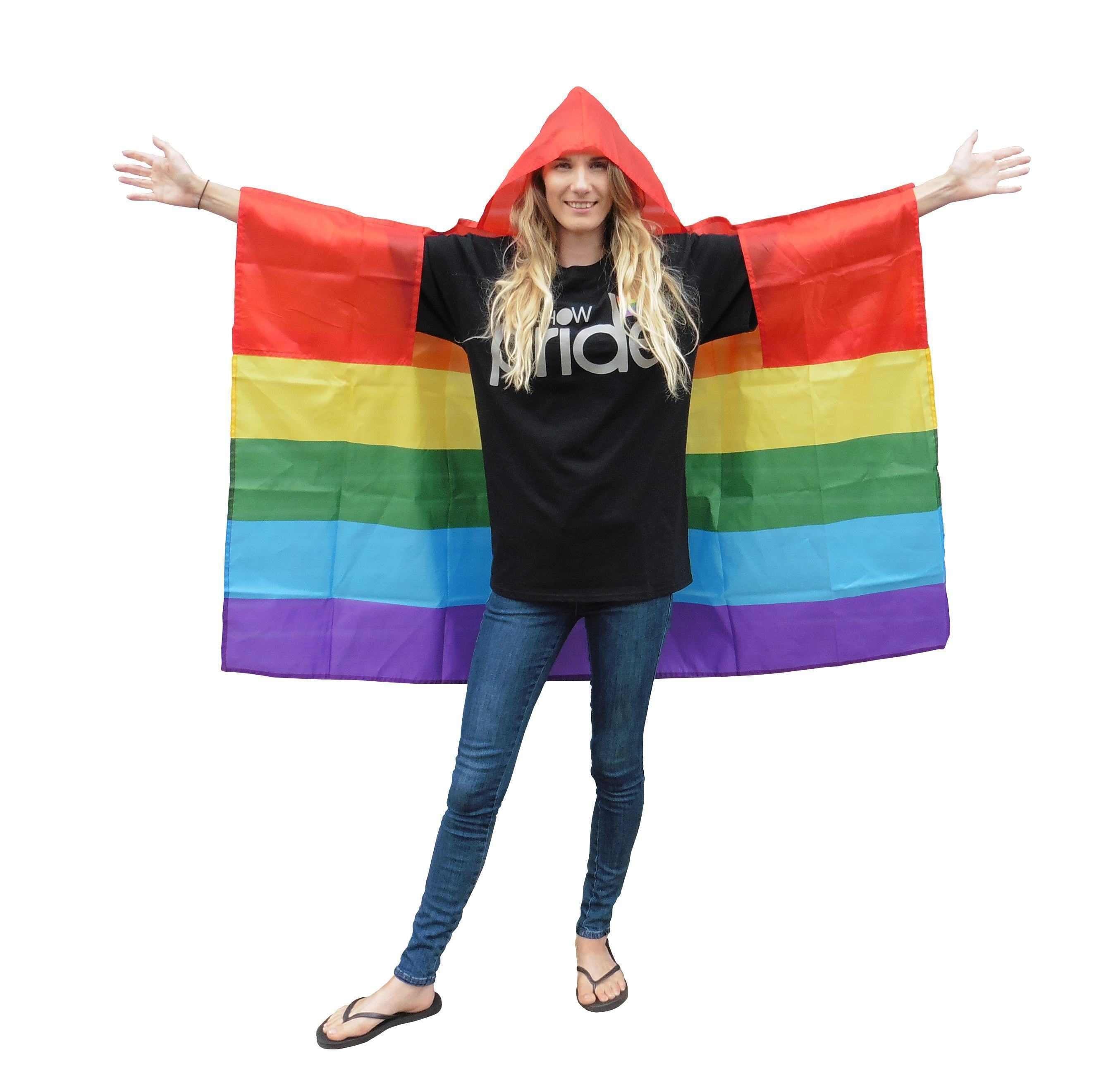 Gay Pride Rainbow Wearable Flag Poncho