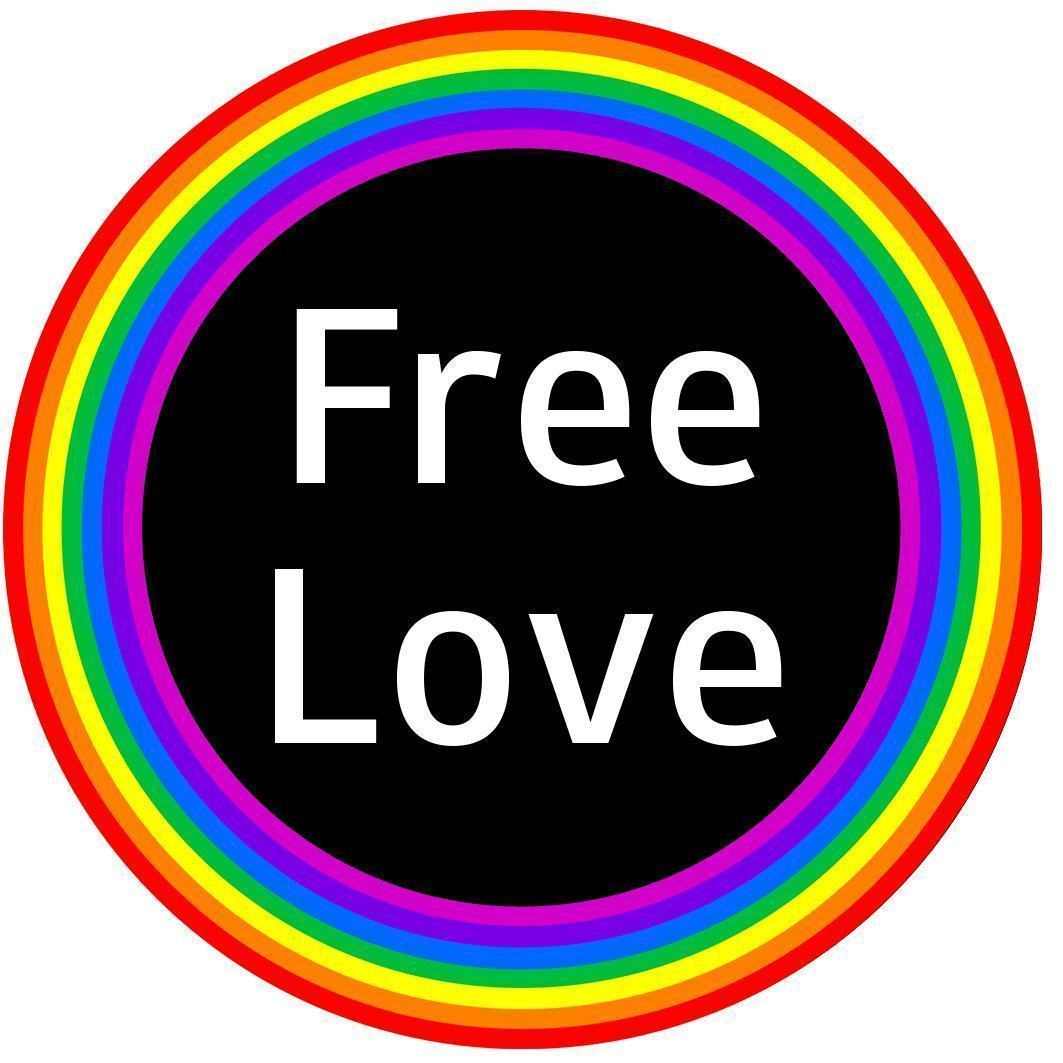 Free Love Round Sticker (PRRSK12)