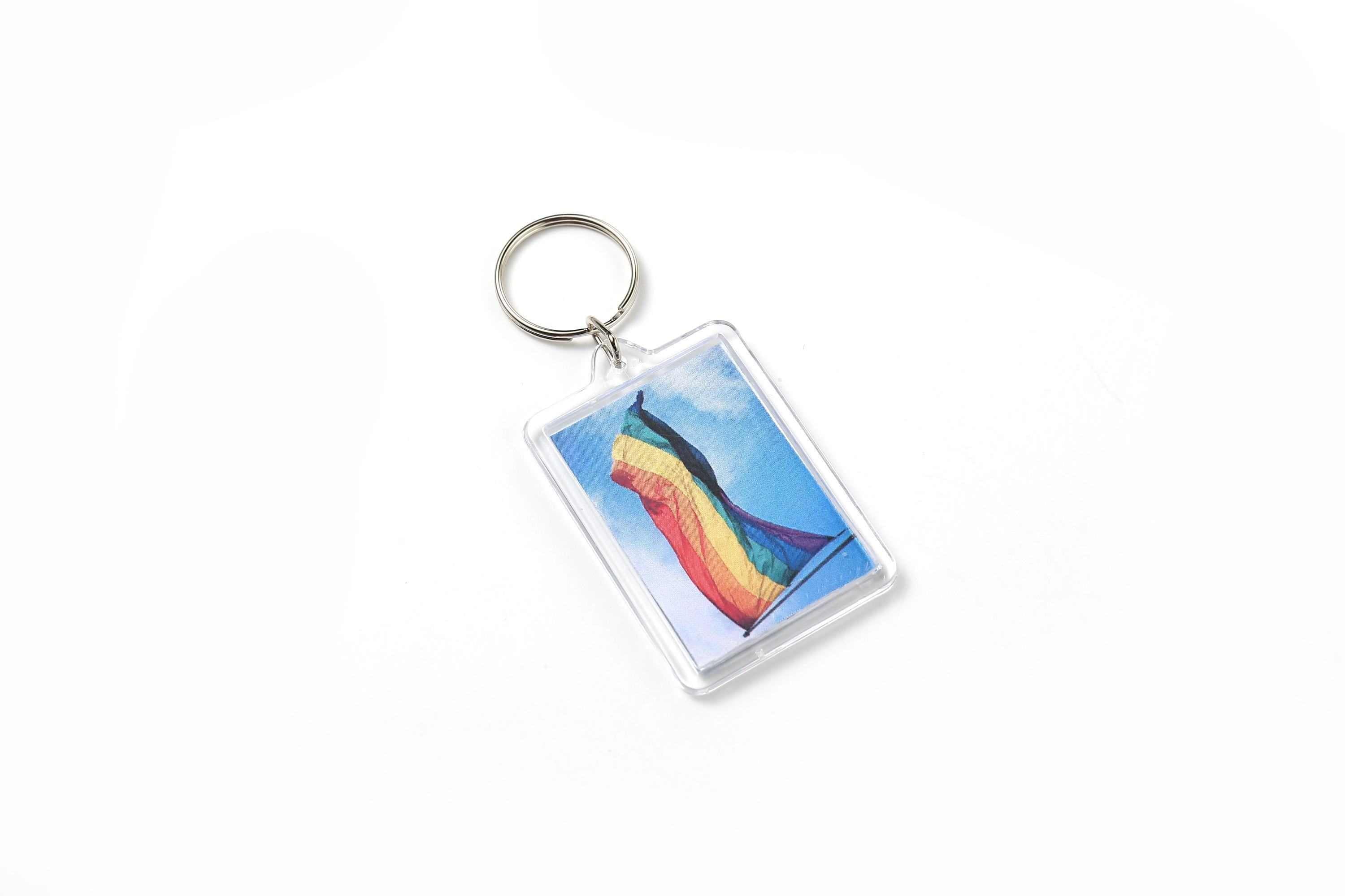 Gay Pride Flag Acrylic Keyring