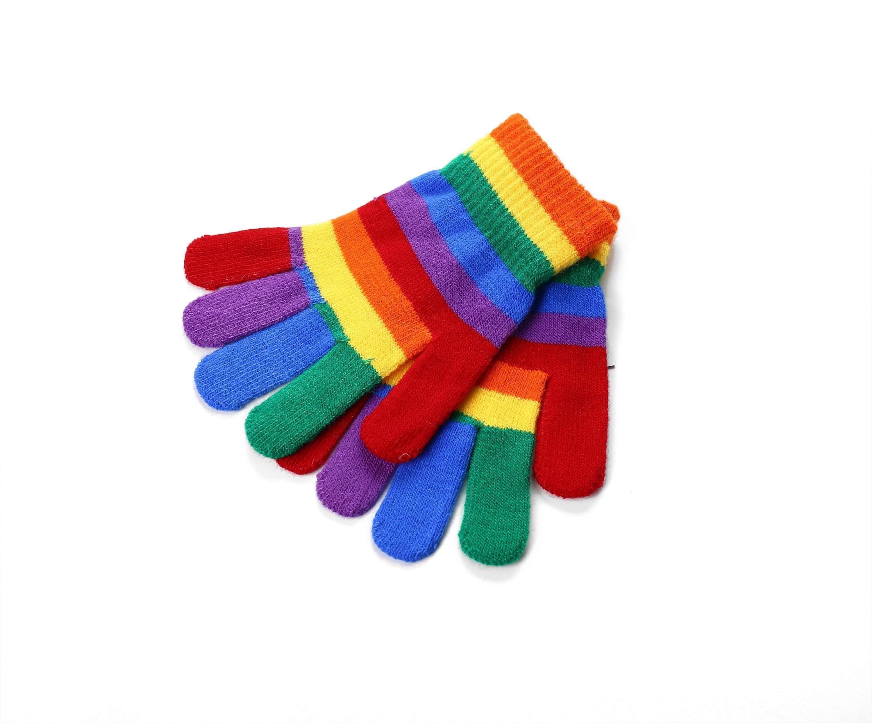 Gay Pride Rainbow Colour Warm Woolly Gloves