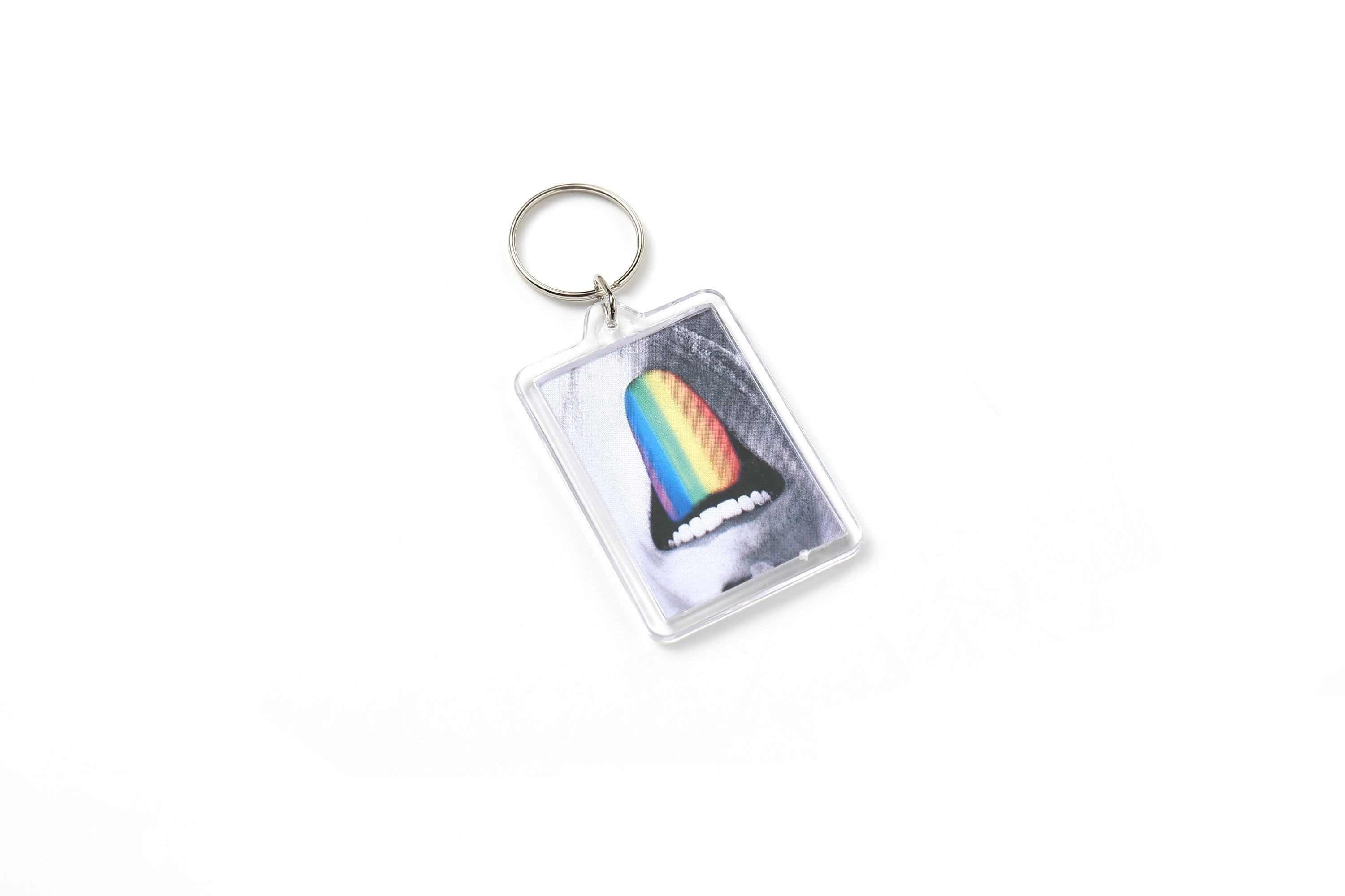 Gay Pride Rainbow Tongue Acrylic Keyring