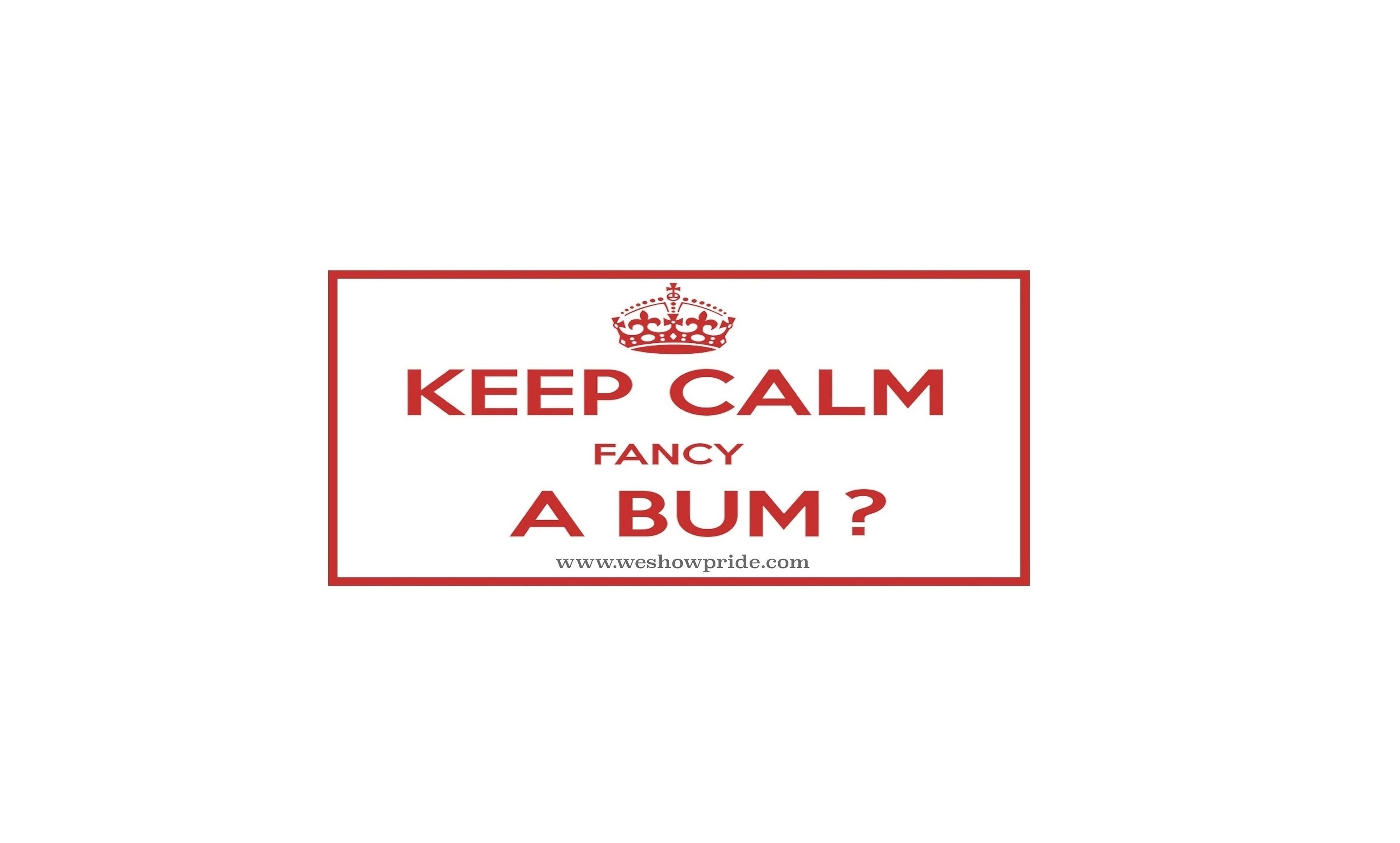 Keep Calm Fancy A Bum Bumper Sticker (PRBSK4)