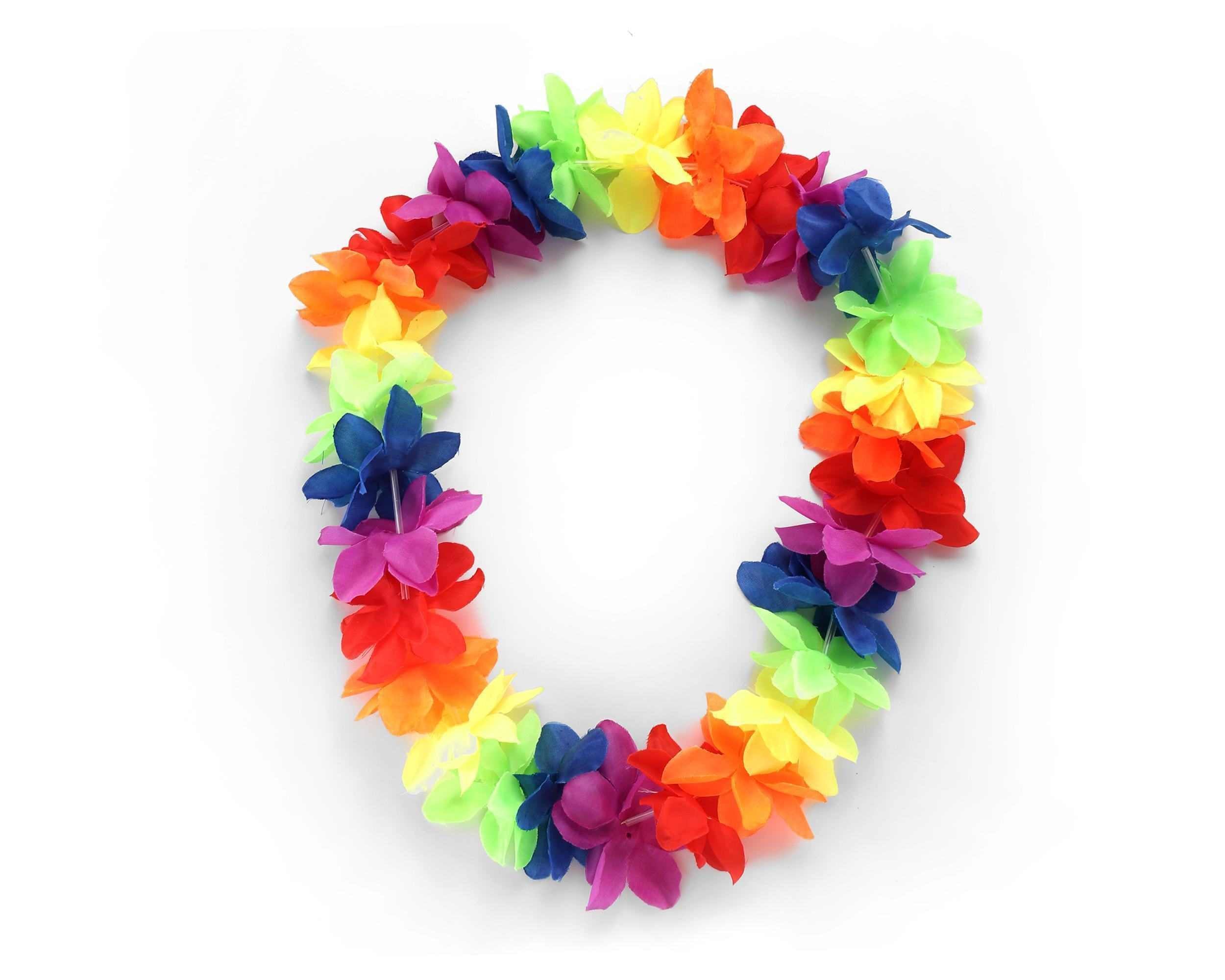 Rainbow Floral Lei Garland Necklace