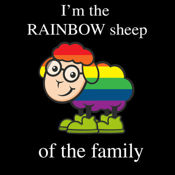 I'm The Rainbow Sheep Of The Family Square Sticker (PRSSK9)