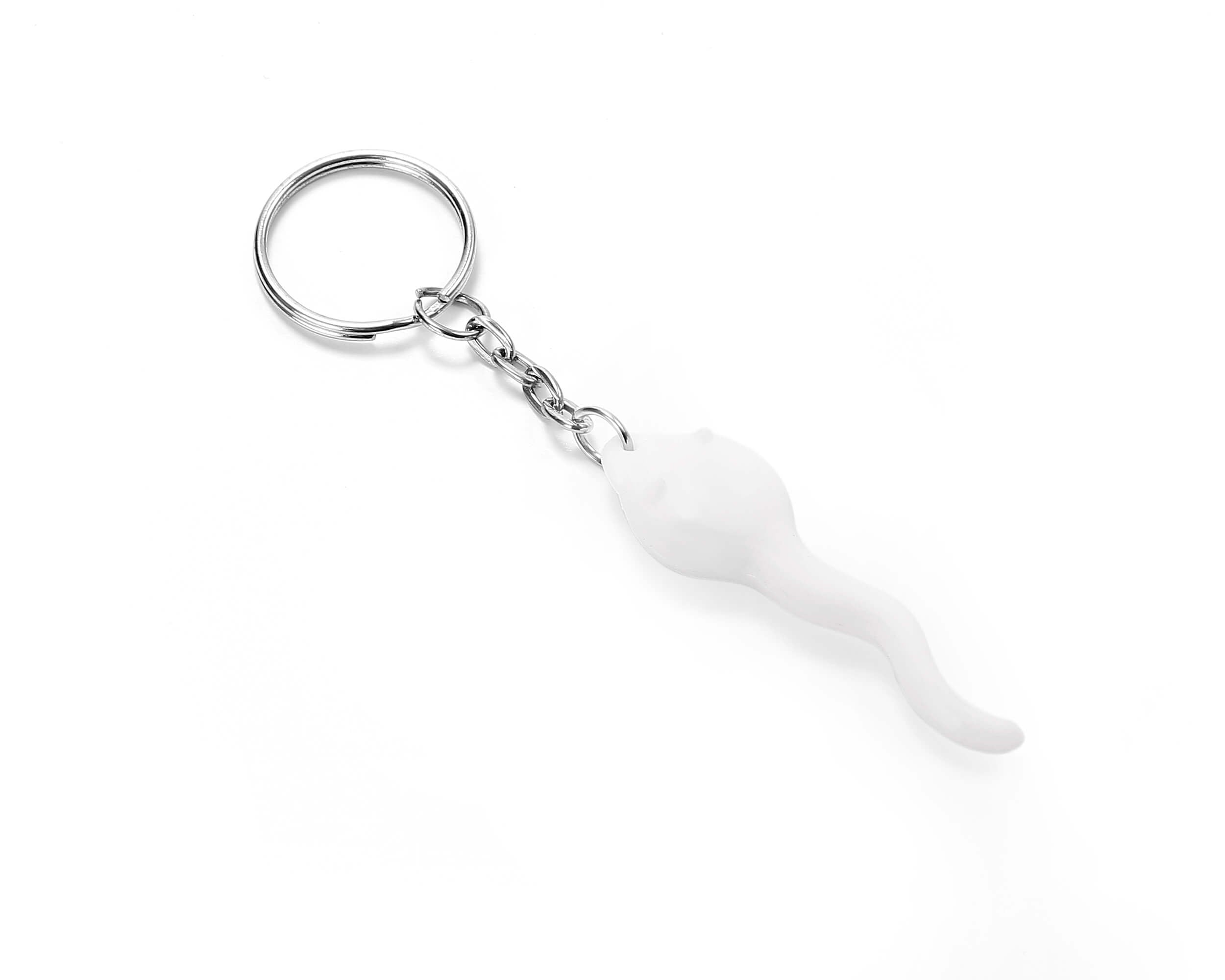 Sperm Shaped Key Chain White