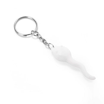 Sperm Shaped Key Chain White