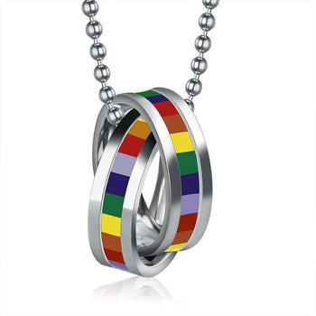 Gay Pride Rainbow Interlocked Necklace (PRP40)
