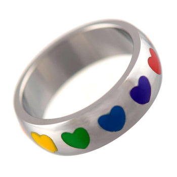 Gay Pride Rainbow Hearts Ring (PRRG2)