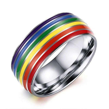 Gay Pride Rainbow Lanes Ring (PRRG3)