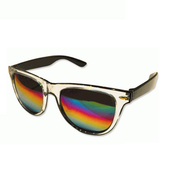 Clear Wayfarer Sunglasses With Rainbow Colour Lens