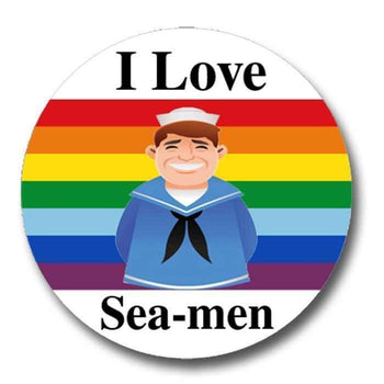 I Love Sea-Men Round Sticker (PRRSK5)
