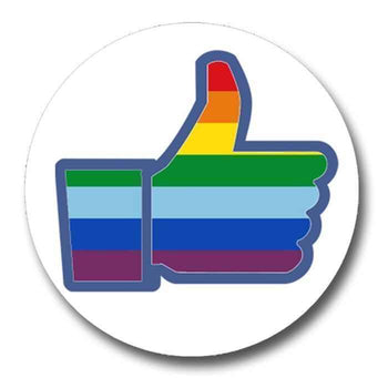 Rainbow Thumbs Up Round Sticker (PRRSK4)