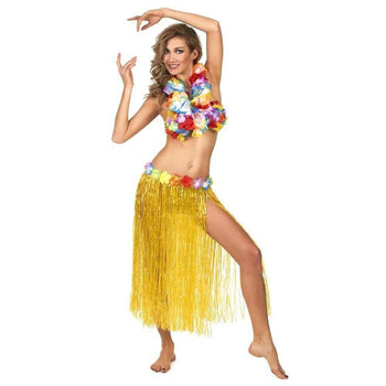 Hawaii Floral Yellow Hula Skirt