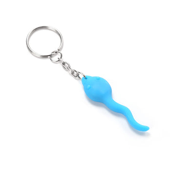 Sperm Shaped Key Chain Blue