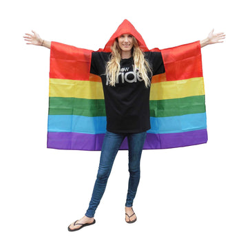 Gay Pride Rainbow Wearable Flag Poncho