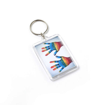 Gay Pride Rainbow Hands Acrylic Keyring