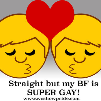 Straight But My BF Is Super Gay Square Sticker (PRSSK3)